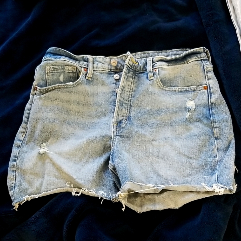 Old navy size 12 high rise o.g. straight secret smooth pockets jean shorts